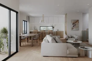 aurora on depper living room and dining area