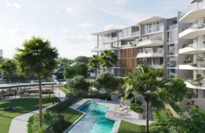 harbour shore the waterline pool and facade