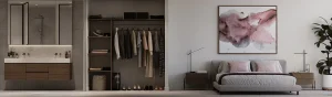 the adler auchenflower bathroom closet and bedroom